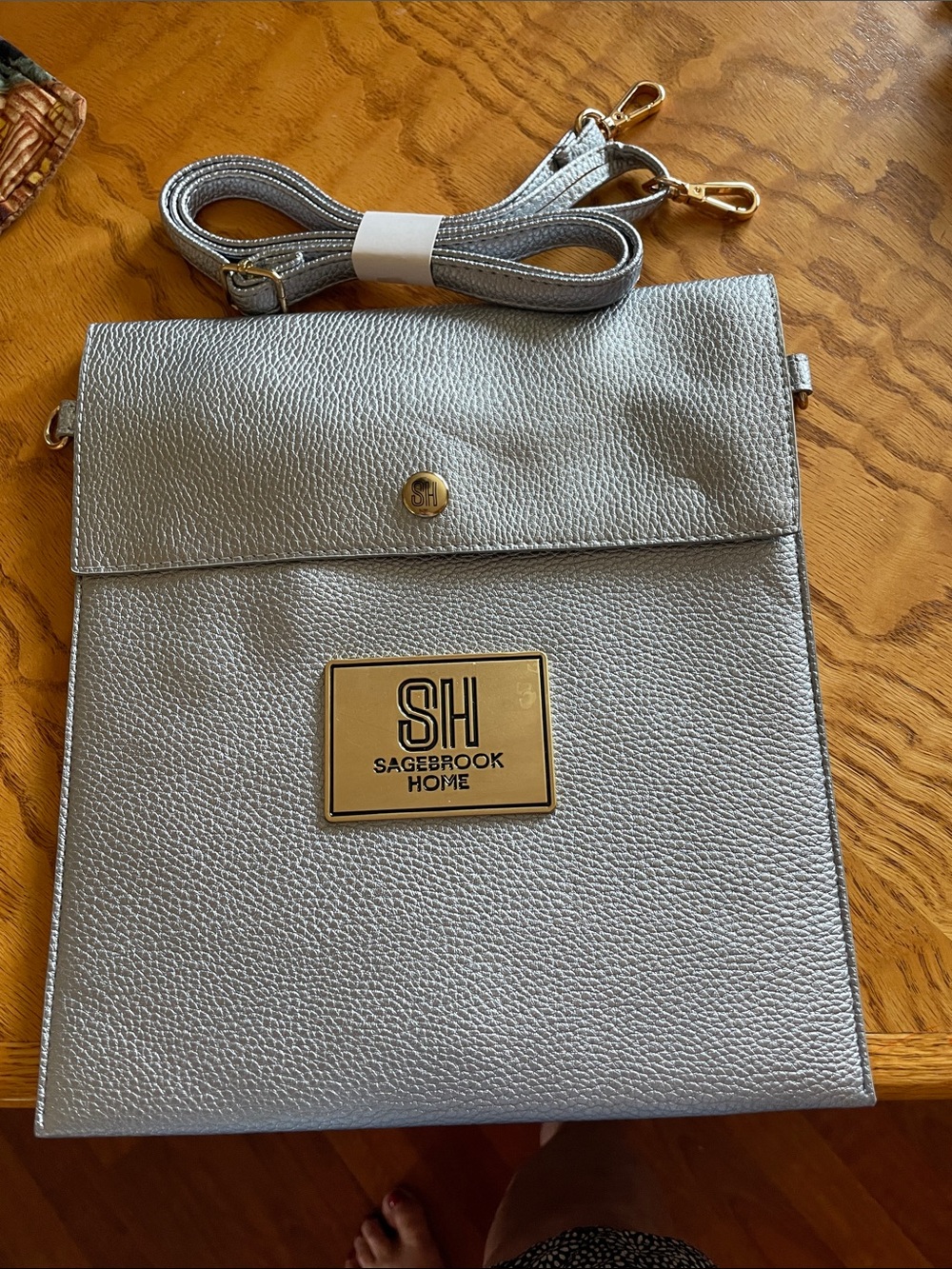 Metallic Silver Crossbody Bag